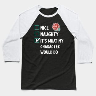 D&D Critmas Naughty & Nice Baseball T-Shirt
